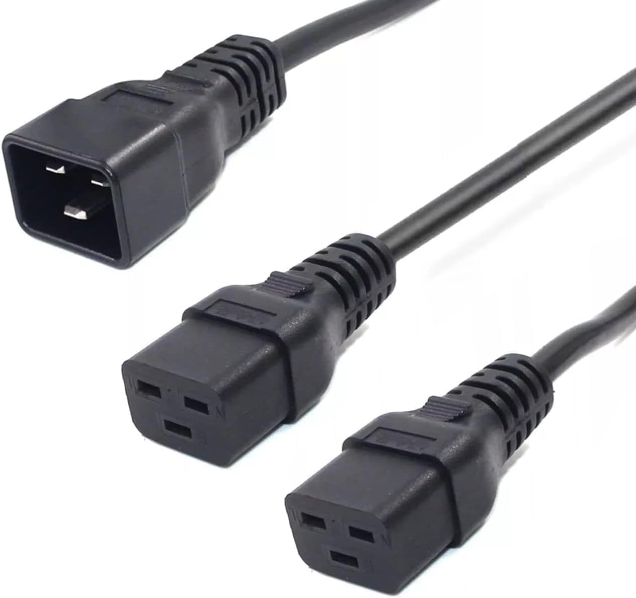 Toptekits C20 to 2*C19 Y Splitter 12AWG Heavy Duty Power Cord - IEC 320 C20 to Dual C19 IEC Y Split,Multi IEC Cable, UL Listed, 3ft/1m