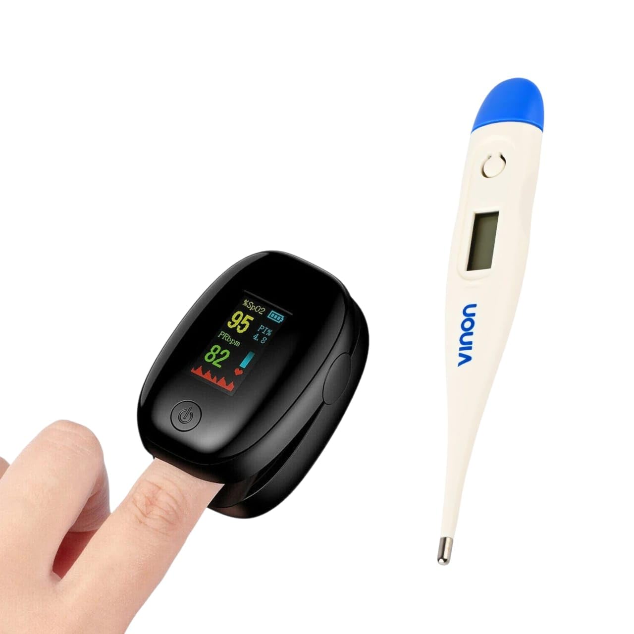 Premium Fingertip Pulse Oximeter with TFT Display, Blood Oxygen Saturation Monitor With Batteries
