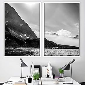signwin 2 Piece Framed Canvas Wall Art Black...