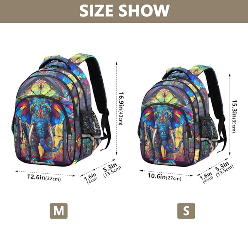 Stain Galsses Elephant Toddler Backpack for Prechool Boys Girls 3-8 Years Mini Bookbag S 202b55394