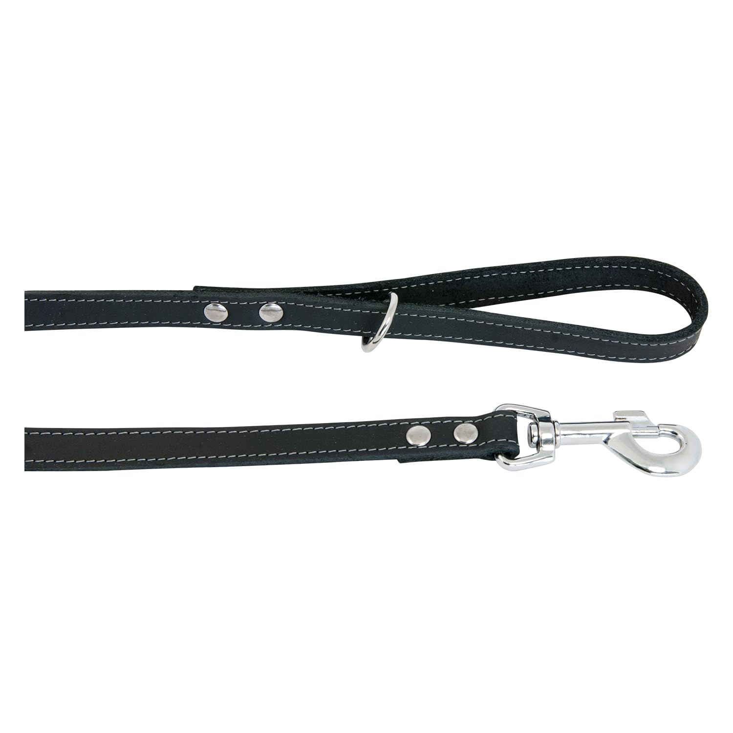 Laisse pour chien pour la marche en ville Jack and Vanilla cuir gras noir 100 cm
