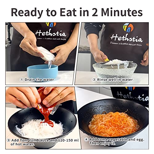Image of Hethstia Konjac Noodle Shirataki Pasta, Tom Yum Ramen, 6 Packs 59.26oz (1680g) Flavor Soup, Instant Noodles, Low GI, Low Carb, Keto & Paleo Friendly
