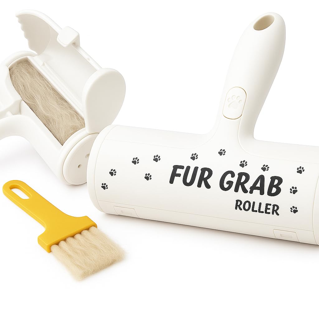 FUR GRAB – Pet Hair Remover and Reusable Lint Roller for Furniture, Clothes, Car Seats, Bedding, Couch and Carpet- No Refills Needed, Eco-Friendly &