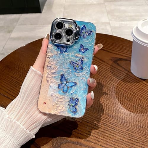 Étui de téléphone de luxe pour iPhone 15 14 13 Pro Max avec support d'objectif à paillettes