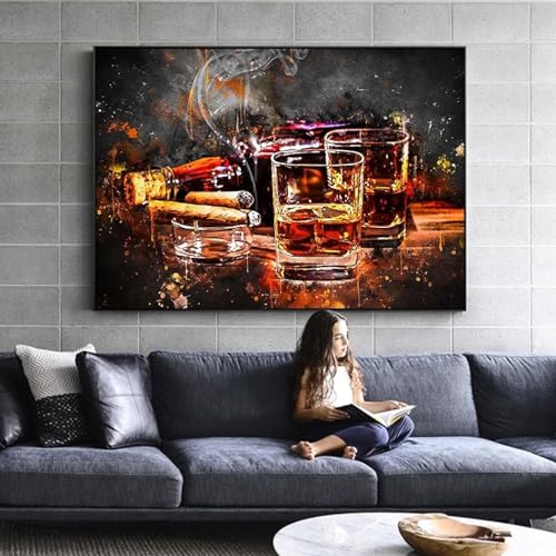 Impression sur Toile Graffiti Whisky avec cadre interne pour une deco murale coloree - 2