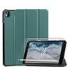 HYMY Hülle für Nokia T10 + 1 Pcs Schutzfolie Schutzfolie Glas für Nokia T10 (8.0″) hülle – Flip Case Cover Schutzhülle Schutzfolie Nokia T10 Schutzfolie Glas-DarkGreen