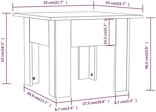Miniatura 2 de Mesa de centro, elegante mesa de café, mesa de café adecuada para sala de estar, oficina, balcón, estudio, sala de estar familiar, roble ahumado,