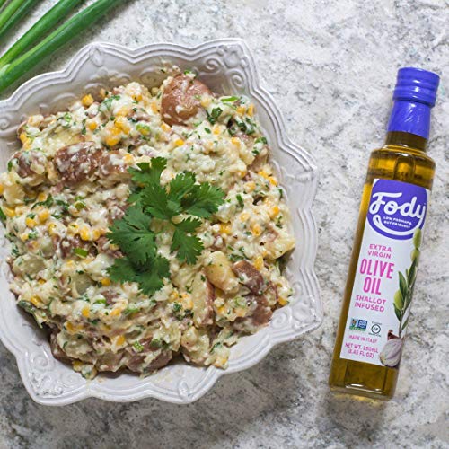 Fody Foods Vegan Extra Virgin Olive Oil | Italian Made Shallot Infused | Low FODMAP Certified | Gut Friendly | IBS Friendly Kitchen Staple | Gluten Free Non GMO