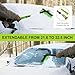 Yougfin Snow Brush with Ice Scraper 33 inch, 2 in 1 Extendable Snow Removal for Cars with Foam Grip and 360° Pivoting Brush Head, Heavy Duty Snow Cleaner for Auto Truck SUV