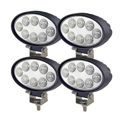 WELLIT 4X 24W Fari da lavoro LED ovali Offroad 12V24V IP68 per trattore SUV
