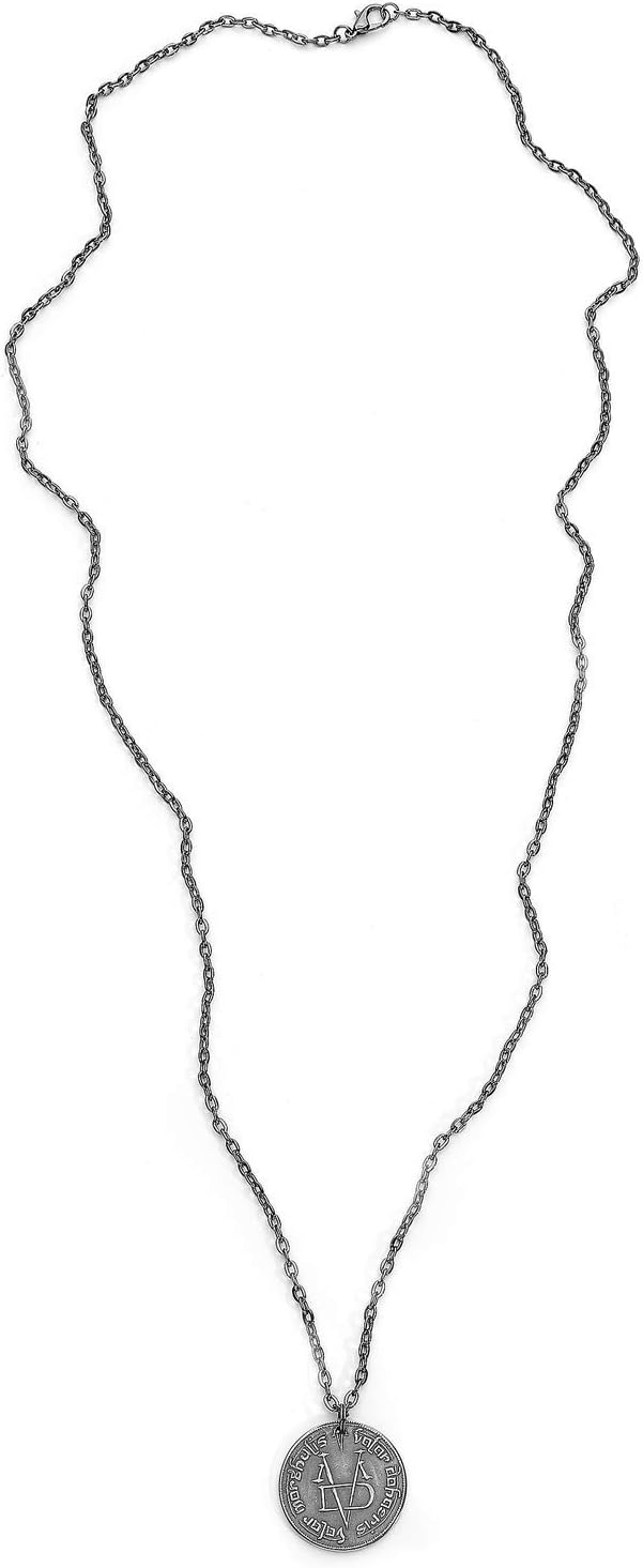 Shire Post Mint Valar Morghulis Necklace - Stainless Steel Coin on Gunmetal Chain