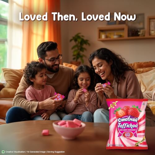 Image of Candyman Toffichoo, Strawberry Soft Toffees For In-Home Serves, 780g
