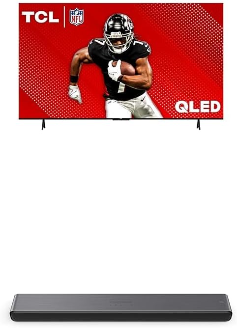 TCL 75-Inch Class Q65 QLED 4K Smart TV with Fire TV (75Q651F, 2024 Model) S45H S Class 2.0 Channel Sound Bar with Dolby Atmos