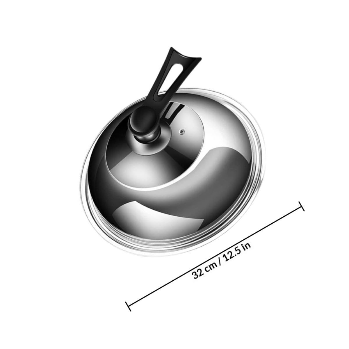 Universeller Edelstahl Topfdeckel mit Glas und Spritzschutzfunktion Runder Deckel für Pfannen und Kochtöpfe 32cm Geeignet für Haushalt und Professionelle Küche