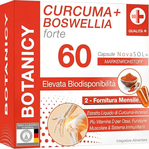 Botanicy CURCUMA + BOSWELLIA forte - 60 capsule di...