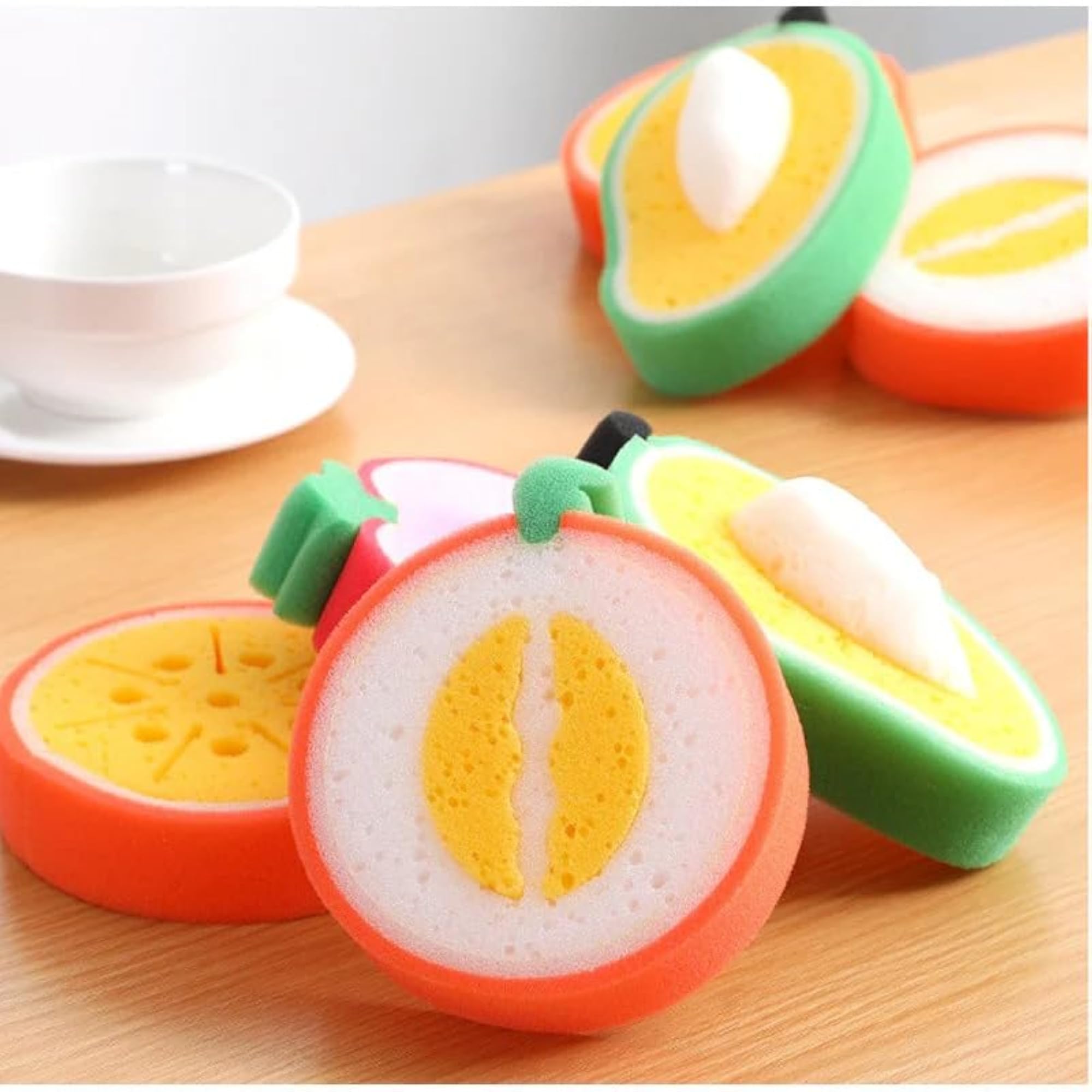 Fruit Shape Kitchen Cleaning Sponge Dish Wash Scrubber Pack of 2