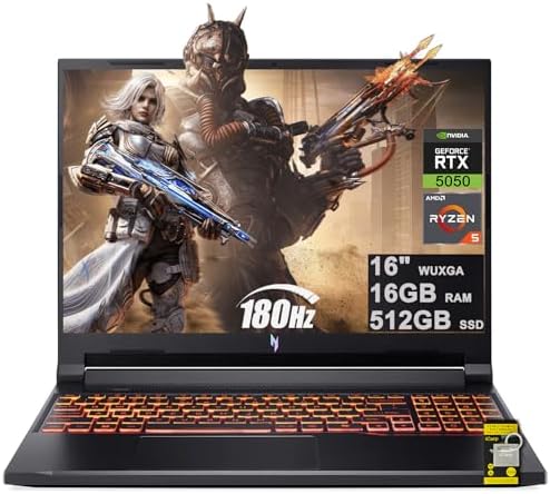 acer Nitro V 16 AI Gaming Laptop 16" WUXGA IPS 180Hz AMD 6-core R...
