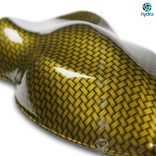 Hydro Dipping Film Feuille Hydrographie Water Transfer Printing Activateur Kit Activator Hydrographics chrome-carbone jaune Largueur: 100cm. Longuer: 200cm (HCC-001)