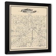 ArtDirect Harrisville Ohio Landowner - American Atlas 1897 Custom Framed Art Print Giclee Print or Canvas Options with Various Sizes and Customization by American Atlas