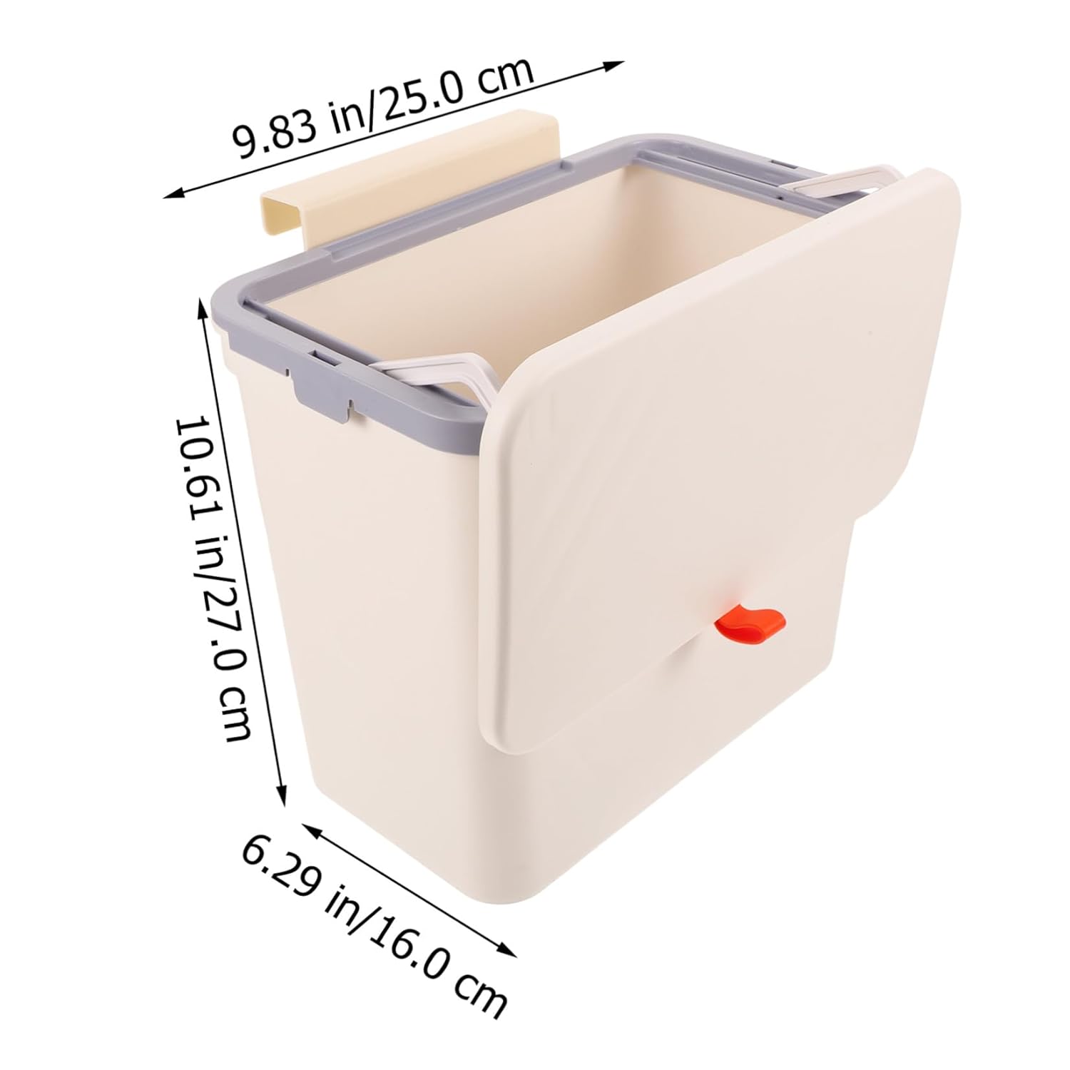 Wall-Mounted Plastic Trash Can with Lid, Hanging Waste Storage Bin for Kitchen and Bathroom, Portable Slide-Type Garbage Container for Home Organization