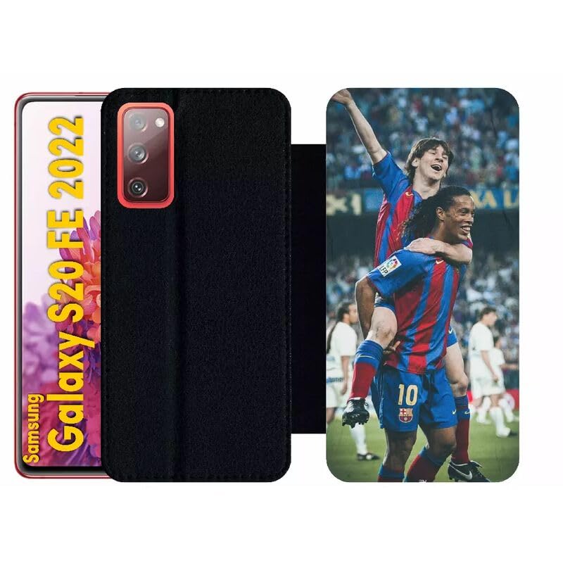 Housse Galaxy S20 FE foot Barcelone Messi Ronaldinho pour supporter au quotidien