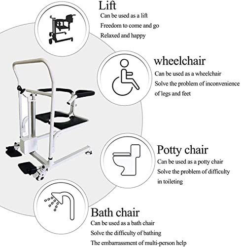 Xuetao Electric Patient Lift For Home, Elderly Split Transfer Chair With Patient Lift Electric Aid, Bathroom Wheelchair Shower Chairs For Disabled Elderly With 180° Split Seat #TOP4