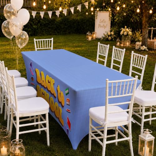 Nappe rectangulaire extensible en spandex de protection pour table de classe - 4