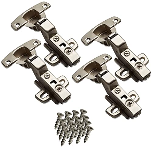 SOTECH 4er Set Hettich Sensys Topfband Öffnungswinkel 110 Grad Innenanschlag Einliegend Scharniere Höhe (Distanz) 1,5 mm inkl M4x16mm Schrauben mit integrierter Schließautomatik für Küchenschränke