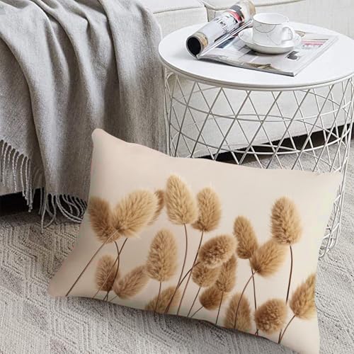 Housse de couette 200x200 cm beige à motif herbe à queue de lapin