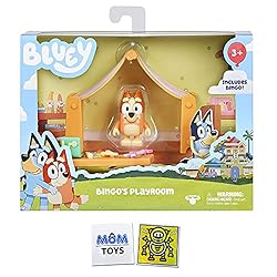 Bluey Bingo’s Playroom with 2.5″ Bingo Figure, Canopy, Table, Computer, Rug, and Xylophone Playset with 2 My Outlet Mall Stickers