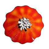 Hand Blown Art Glass Wall Decor, Unique Blown Glass Wall Plates, Murano Glass Decorative Plate for Kitchen, Staircase, Hallway, Living Room, Dining Table
