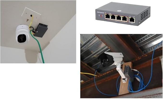 Extensor PoE KENUCO de 60 W y 48 V, 1 a 4 puertos Gigabit para red, kit de extensor Ethernet miniatura 3