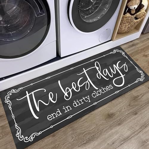 KOZYFLY Laundry Room Rug Runner 20"x48" Non Slip Kitchen Rugs