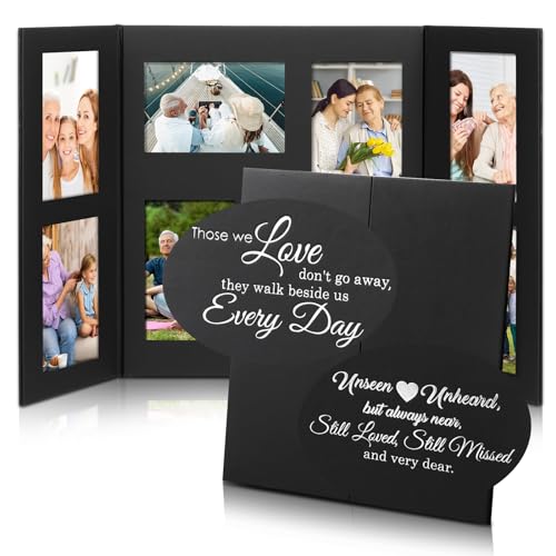 in Loving Memory Picture Frame 4 x 6 Funeral Memorial Photo Album Foldable for Loss of Loved One Remembrance Condolence Memorial Picture Frame for Loss of Mom Father Sympathy Gift 8 Photos Display
