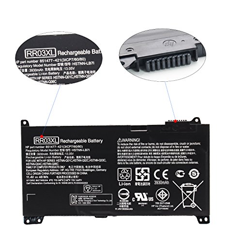 Swealeer Compatible Rr03Xl Hstnn-Q02C Battery If Applicable Hp Probook 430 440 450 455 470 G4 Mt20 Replacement For 851477-421 851477-541 851477-831 Hstnn-Ub7C 851610-850 Hstnn-Lb7I [11.4V 48Wh Rr03Xl] #TOP1