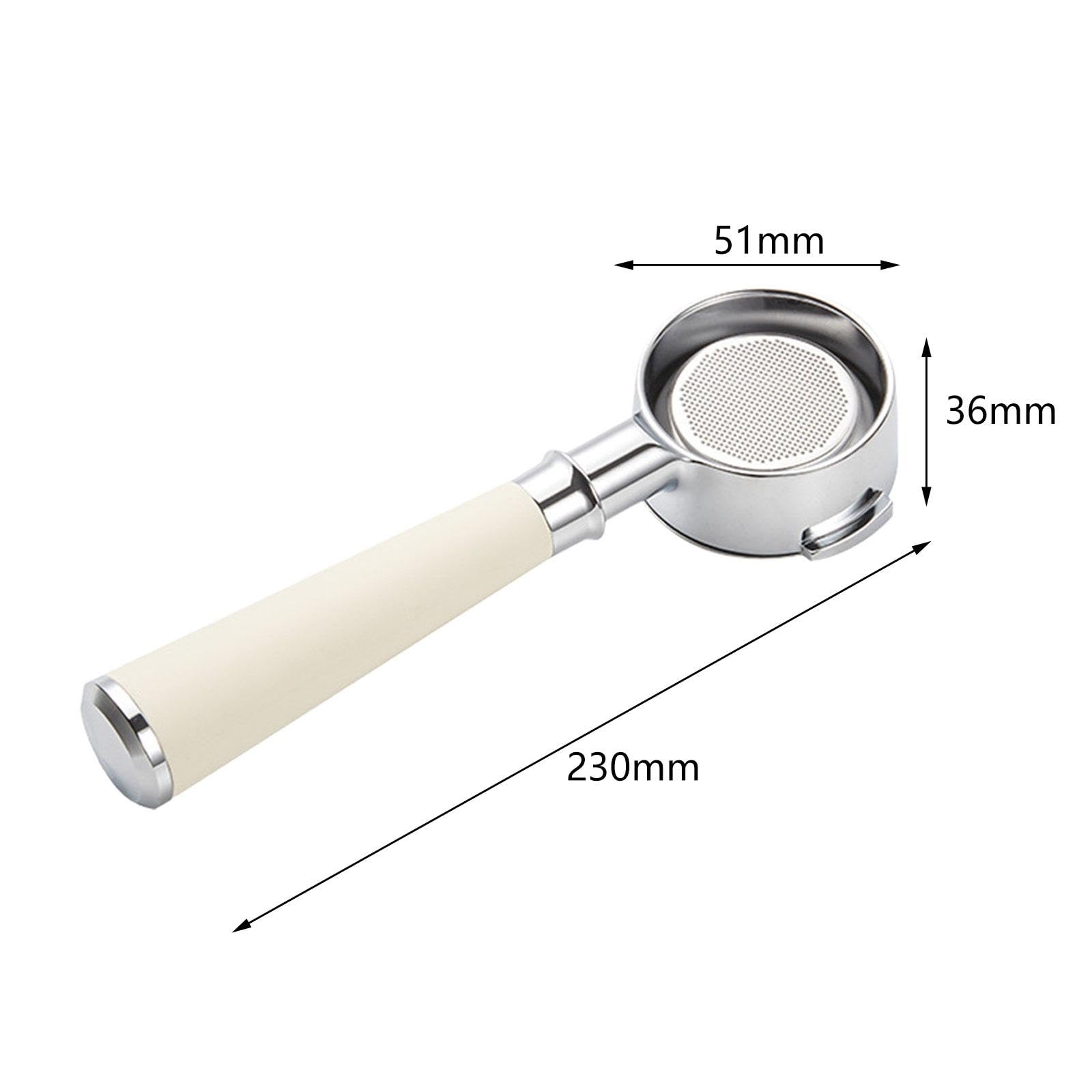 Portafiltro Caffè 51mm Portafiltro Macchina Caffè Portafiltro Filtro Ergonomico Accessorio Estrazione Caffè Adatto a Ristorante, Bianco