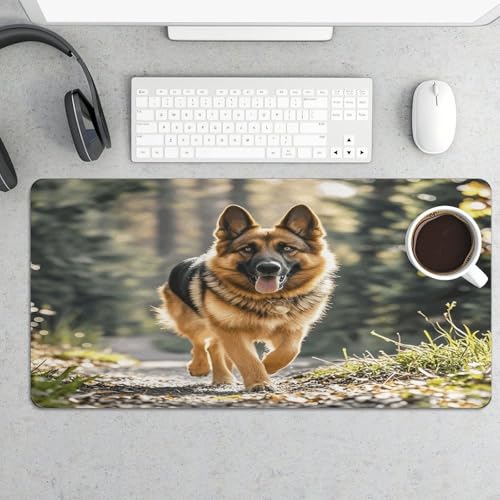 Running German Shepherd Dog Mouse Pad de Goma Grande miniatura 5