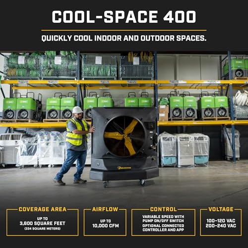 Top 11- Best Fan That Blows Cold Air Like AC (Without the Installation, the Noise, or the Power Bill) 13 Big Ass Fans - Cool-Space 400 - Portable Evaporative Swamp Cooler, 36 Inch Diameter Fan Indoor Outdoor Use Continuous or Fillable 46 Gallon Capacity Variable Speed – Cooling for Warehouses & Workshops