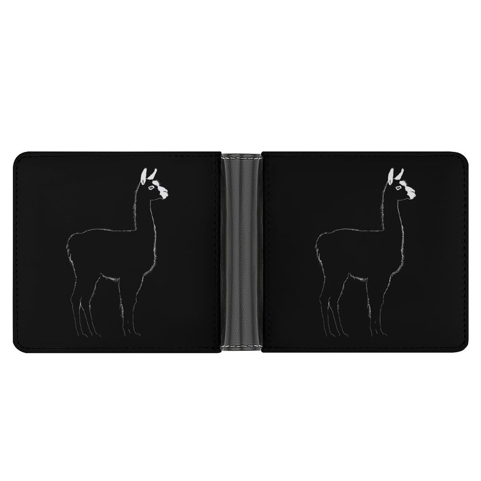 Llama Bifold Wallet PU Leather Card Cash Holder Cute Purse for Men Women