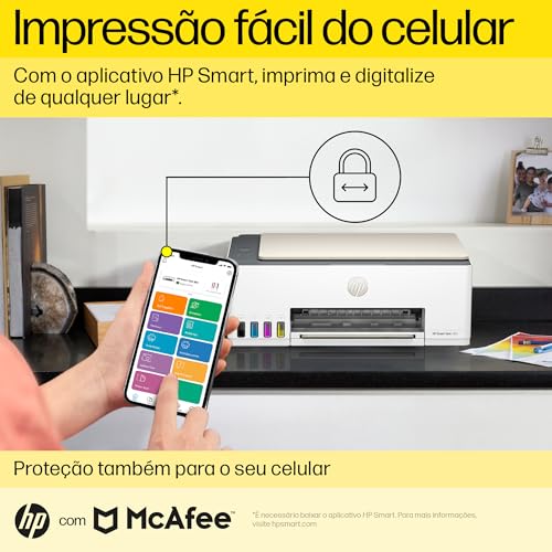 Impressora Multifuncional HP Smart Tank 583 Tanque de Tinta Colorida Wi-Fi com autorreparo, USB - Im