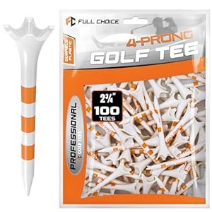 60/100 Pack Plastic Golf Tees (2-3/4″or 3-1/4″), Enhanced Durability & Stability, Designed to Reduce Friction and Side Spin