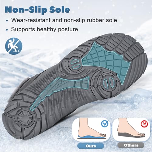 Image of Winter Hike Barefoot Boots Women, Snow Boots for Women | Winter Hike Barefoot Boots Women, Wide Toe Waterproof Hiking Non-Slip Ankle Shoes