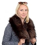 Elegante und stilvolle Pelzkragen aus hochwertigem echtem braun gefärbt Silberfuchsfell.