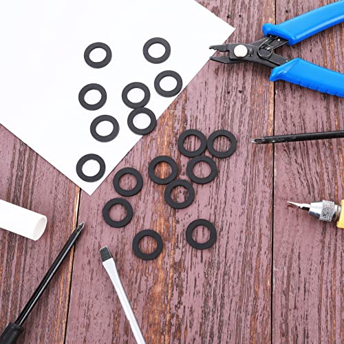 Prasacco 25 Stück Brauseschlauch-Unterlegscheiben, Gummi Schlauch Unterlegscheiben Wasserhahn Anschluss Dichtungsringe 19 mm Gummi Flache Unterlegscheibe für Wasserhähne Brauseschlauch (Schwarz)