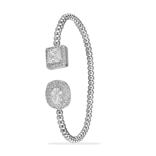 925 Sterling Silver CZ Openable Kada For Women