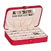 Mele & Co. Maria Plush Earring and Ring Holder Jewelry Box, 24 Sections (Red)