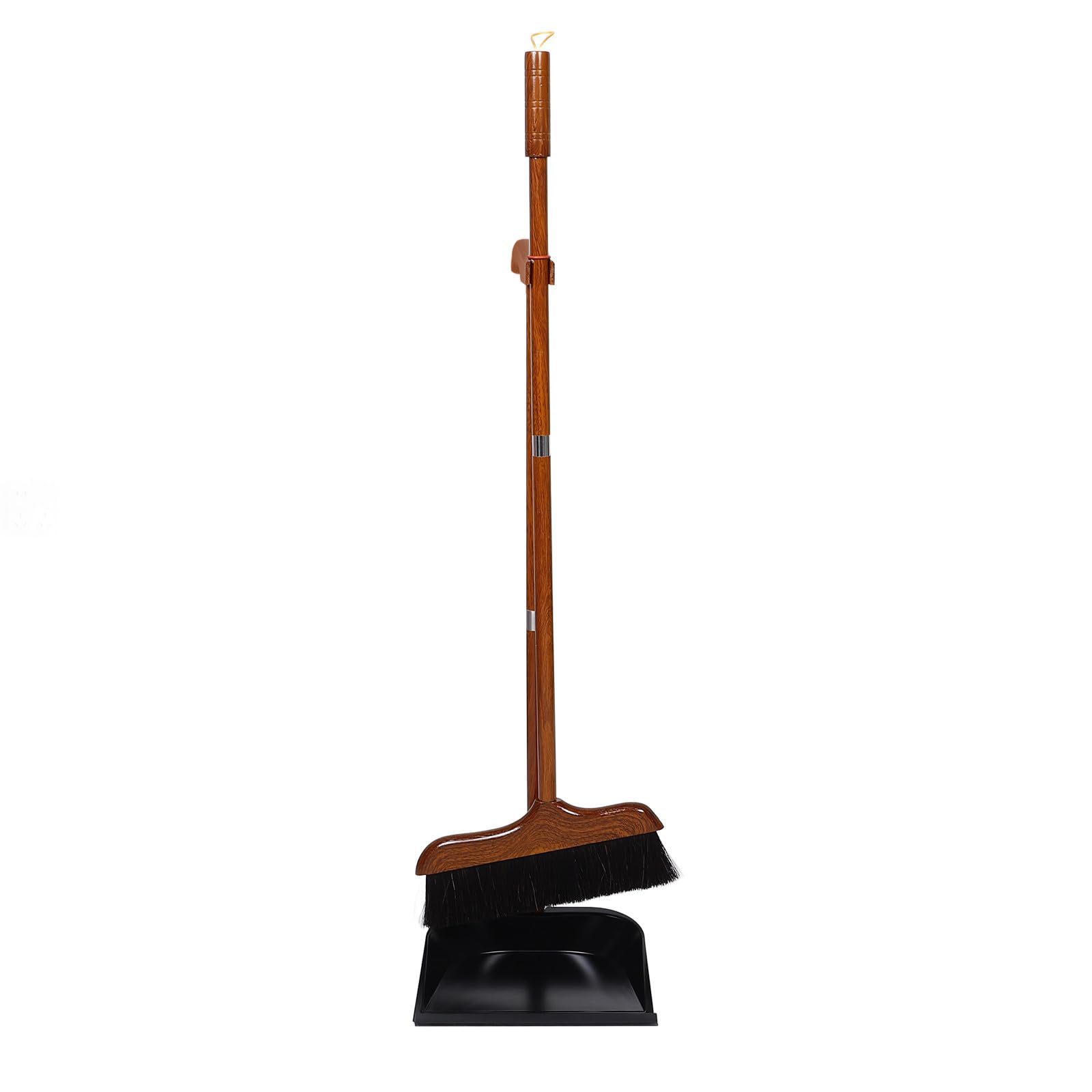 Juego de Cepillo y Recogedor de Mango Largo de Madera y Crin de Caballo | Escoba con Recogedor Quitapelos, Recogedor, Uso Versátil para Cocina y Salones