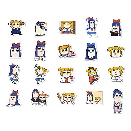 Amazon ポプテピピック 貼り紙 ステッカー 萌えグッズ アニメ周辺 壁 子供 車 オートバイ 自転車 スケートボード荷物 ゲーム 可愛い ２０枚セット アニメ 萌えグッズ 通販