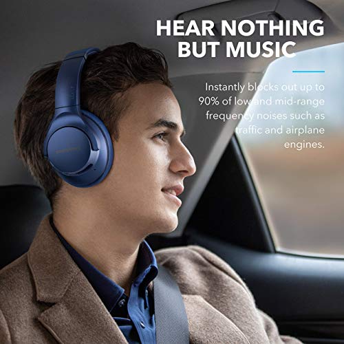 Image of Soundcore Life Q20 Hybrid Active Noise Cancelling Wireless Bluetooth Headphones Over Ear with 40H Playtime, Hi-Res Audio, Deep Bass, Memory Foam Ear Cups and Headband (Renewed)