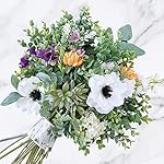 Winlyn 20 Pcs Mixed Artificial Oval Eucalyptus Leaves Bulk with White Seeds Stems and Spray for Vase Floral Wreath Bouquets Wedding Greenery Decoration - Image 4